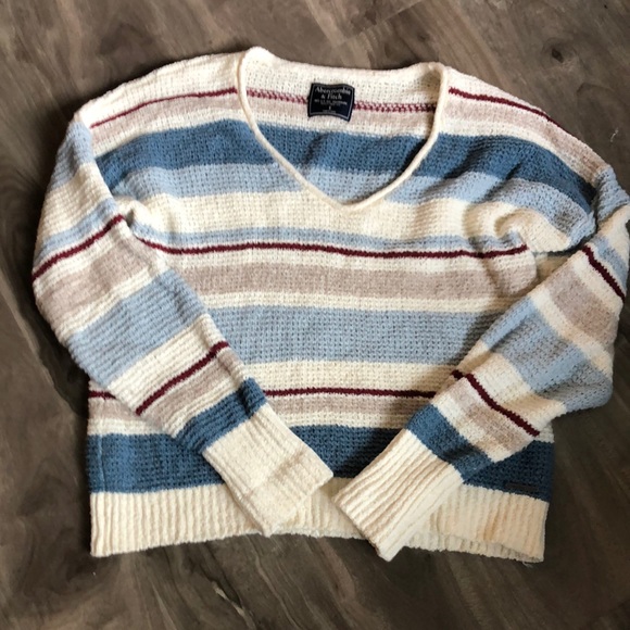 Abercrombie & Fitch Sweaters - Abercrombie and Fitch Striped Long Sleeved V--Neck Sweater Size Small